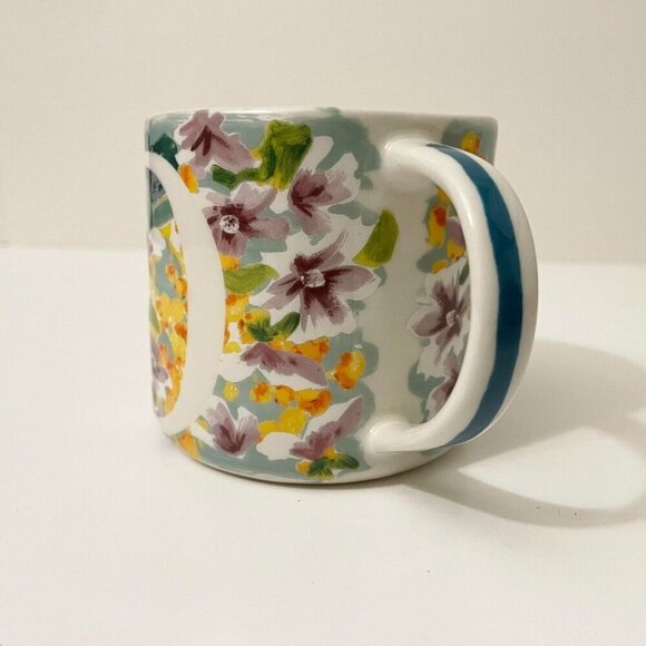 Anthropologie Floral Mug Monogram  Letter D Cup - Picture 2 of 12